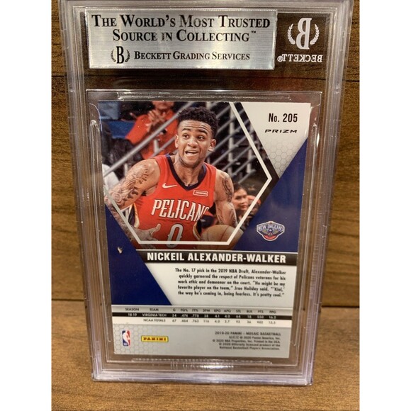 2019-20 Panini Mosaic Silver Prizm #205 Nickeil Alexander-Walker Beckett 9 Mint - Picture 3 of 5
